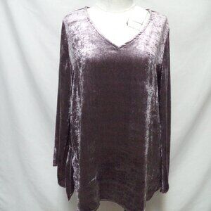 Soft Surroundings Crushed Velvet Bell sleeve tunic top blouse Size Medium Md M